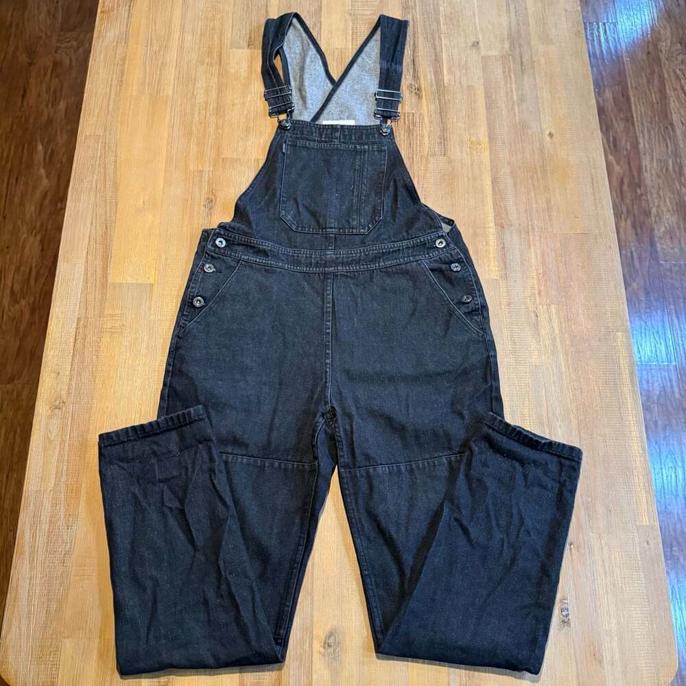 P&Co Womens Black Denim Overalls Size 6
